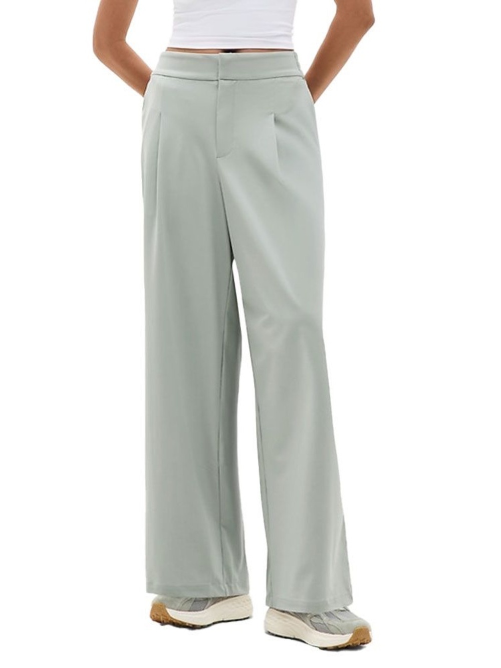 Athleta Light Sage High-Rise Wide Leg Pants